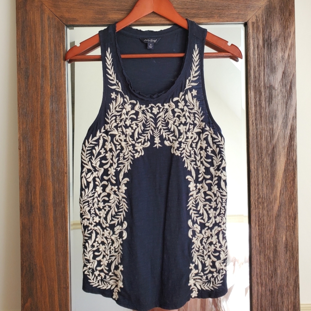 Lucky Brand Embroidered Tank, size small